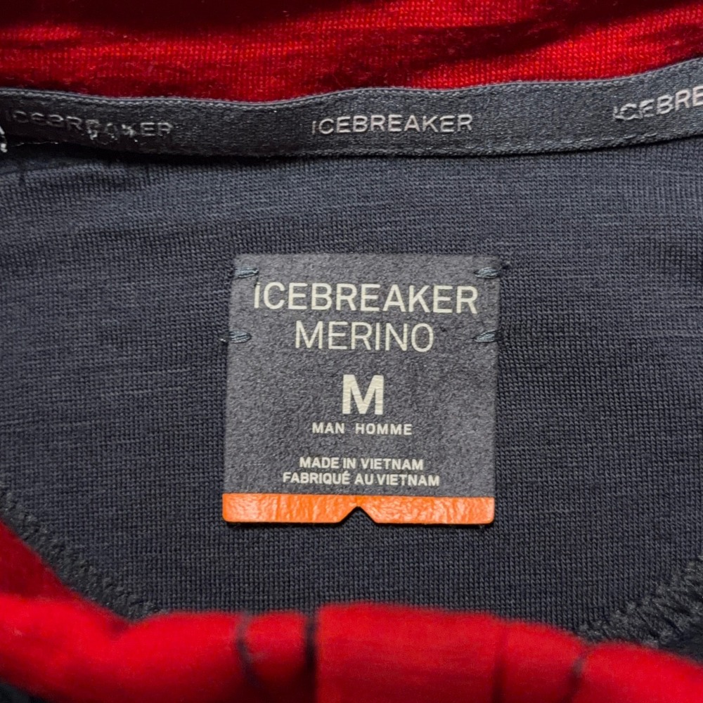 Icebreaker Merino Full Zip Jacket Mens Medium Gray Red Wool San Diego State SDSU - Picture 4 of 8